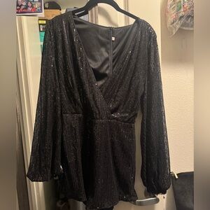 Black sequin jumpsuit